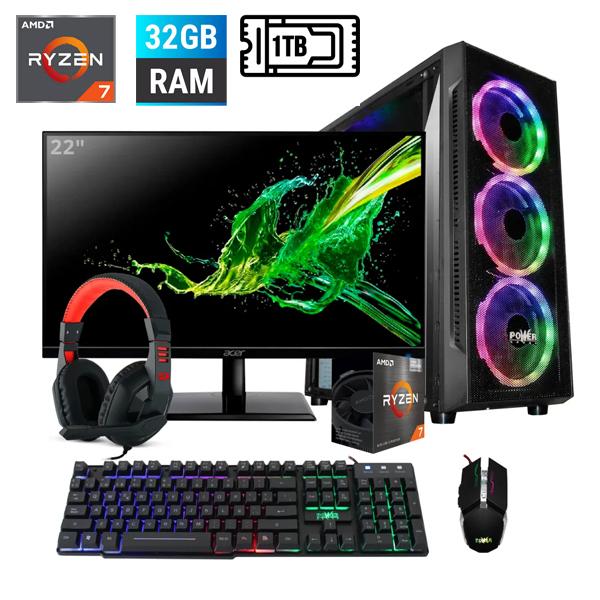 Computador Gamer Rizen 7 Disco SSD 1 ter 32 Ram