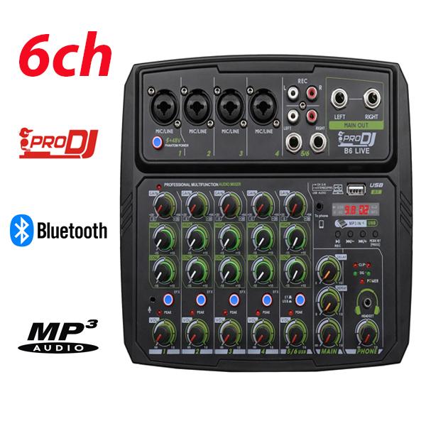 Mixer Consola Analoga Prodj B6l Interfaz Usb Grabacion