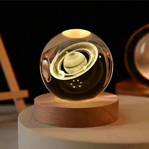 Esfera Cristal 3D Lampara de Noche Led
