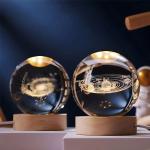 Esfera Cristal 3D Lampara de Noche Led