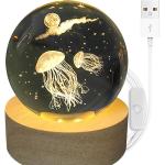 Esfera Cristal 3D Lampara de Noche Led